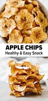 Baked Apple Chips Easy Healthy Snack Apple Chips Recipe Healthy Snacks Easy Apple Recipes Healthy