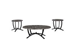 46.5w x 31.5d x 18h. 49 Sierra Ebony Faux Marble Tops 3 Piece Coffee And End Table Set Newegg Com