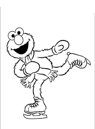 Elmo Playing Ice Skating Coloring Pages Coloring Pages Color Elmo