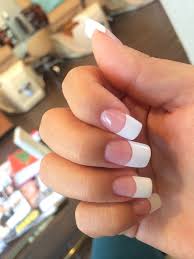 French Tip Acrylics With Gel Too Coat Yelp French Tip Acrylic Nails French Tip Nails White Acrylic Nails