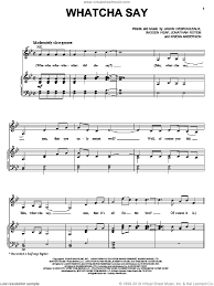 Derulo Whatcha Say Sheet Music For Voice Piano Or Guitar Pdf