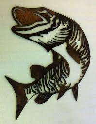 Muskie Jumping Wall Art Metal Sign Madison Manufacturing Http Www Amazon Com Dp B00gm3jrf8 Ref Cm Sw R Pi Dp Qiqjsb Plasma Cutter Art Plasma Art Fish Art