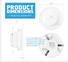 Install trim by pressing reflector around lip of trim and turn clockwise to lock into position. 4 Baffle Downlight 9w Recessed Lighting Parmida Led Parmida Led Technologies