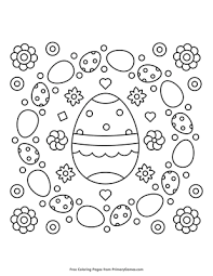 There are tons of great resources for free printable color pages online. Easter Eggs And Flowers Coloring Page Free Printable Pdf From Primarygames