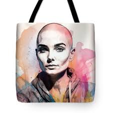Sinead O'Connor Painting 2 Round Beach Towel by Mark Ashkenazi