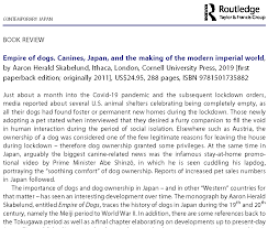 Barbara Holthus reviews Aaron Skabelund's Empire of dogs