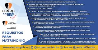 Ser menor de 18 años es un impedimento matrimonial. Alcaldia De Chacao V Twitter Vecinos Estos Son Los Requisitos Para Contraer Matrimonio En El Municipio Justiciachacao