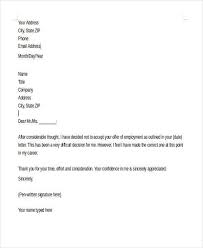 The first thing after getting a job offer i. Offer Rejection Letters 10 Free Sample Example Format Download Free Premium Templates