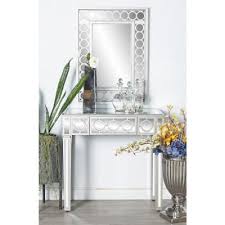White Wall Mirror And Console Table Set White Wall Mirrors Mirrored Console Table White Console Table