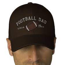 Football Dad Add Your Own Year Embroidered Baseball Hat Zazzle Com Embroidered Baseball Caps Baseball Cap Flex Fit Hats