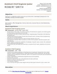 assistant chief engineer resume samples