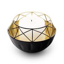 Sold and shipped by eforcity. Round Geo Candle Holder With Gold Interior The Knot Shop
