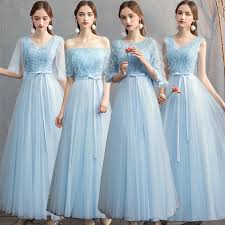 Chic Beautiful Affordable Pool Blue Bridesmaid Dresses 2019 A Line Princess Sash Floor Length Long Ruffle Backless Wedding Party Dresses Dark Green Bridesmaid Dress Green Bridesmaid Dresses Lavender Bridesmaid Dresses