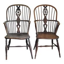 19th C English Harlequin Wheel Back Windsor Chairs A Pair For Sale Chair Windsor Chair Mixed Wood