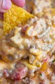 These velveeta recipes run the gamut from appetizers and dips to sauces for entrees. Cheesy Beef Rotel Dip Dinner Then Dessert