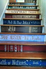 Paint can be a great quick fix for stairs that look worn down, or stairs that just look too plain. Staircase Painting Ideas Transforming Boring Wooden Stairs With Cool Designs Book Stairs Book Staircase Stairs