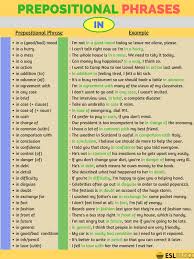 They link nouns (and pronouns) to verbs or adjectives. Prepositional Phrases With By At In And For In English With Useful Examples Fluent Land