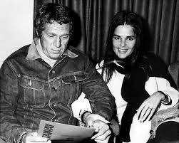 Steve Mcqueen Reading While Sitting Beside Ali Macgraw Art Print by Globe  Photos - Metal Posters