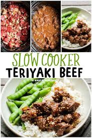 Easy Slow Cooker Teriyaki Beef The Magical Slow Cooker Recipe Slow Cooker Teriyaki Teriyaki Beef Easy Slow Cooker
