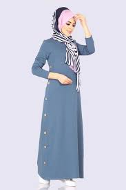 Modaselvim Elbise Yanlari Dugmeli Elbise 5606mp186 Indigo Muslim Women Fashion Abayas Fashion Muslimah Fashion Outfits