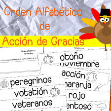 La gratitud es la memoria del corazón. Orden Alfabetico Accion De Gracias Made By Teachers