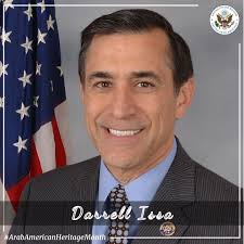 Darrell Issa, the grandson of Lebanese immigrants, was born in Cleveland,  built a business in California and represented California districts in  Congress from 2001 to 2018. He was elected again to the