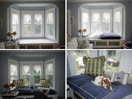 It's comfier if you rest your entire body on the sill. Instead Of Springing For Custom Cushions On A Bay Window Seat I Bought Two Dog Beds 120 For Extra Support I Distri Bay Window Seat Bay Window Window Seat