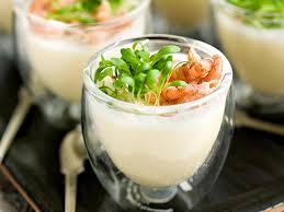 Verrine De Mousse De Chou Fleur Et Crevettes Au Thermomix Recette Verrines Crevettes Mousse De Legume Verrine De Mousse