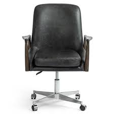 Forged by the mid century modern era gods of furniture design, these chairs were the epitome of (the mid century modern designers: Jaden Mid Century Modern Black Leather Office Chair Kathy Kuo Home