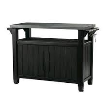 Keter Unity Xl 78 Gal Grill Serving Prep Station Cart With Patio Storage In Graphite 230851 The Home Depot Patio Storage Grill Table Entertainment Storage