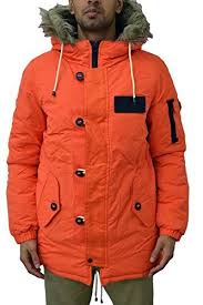 amazon com mens designer bellfield padded warm winter parka jacket hooded with fur orange totto fish tail coat small c winter parka jacket winter parka parka