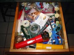 organizing the kitchen junk drawer