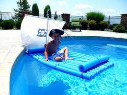 Huge inflatable floating canopy sunshade pool now you can store all your small. How To Make A Pirate Raft Using Pool Noodles Pool Toys For Kids Diy Pool Toys Pool Noodles