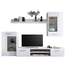 Ich verkaufe hier eine weisse wohnwand. Hbz Meble Schicke Anbauwand Weiss Im Modernen Look Mit Hochglanzfronten