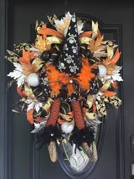 Halloween Wreath Witch Wreath Skelton Wreath Halloween Etsy Office Halloween Decorations Halloween Skeleton Decorations Halloween Wreath
