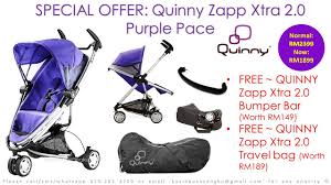 Special Offer Local Malaysia Set Quinny Zapp Xtra 2 0 Purple Pace Stroller Free Original Quinny Zapp Xtra 2 0 Bumper Bar Worth R Quinny Travel Bag Stroller