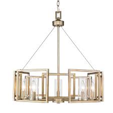 Golden Lighting Marco 5 Light White Gold Chandelier With Clear Glass Shade 6068 5 Wg The Home Depot