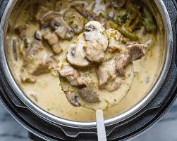 Now put all these mixed ingredients in the cooker. Instant Pot Creamy Beef Recipe With Mushroom Cream Cheese And Broccoli Eatwell101