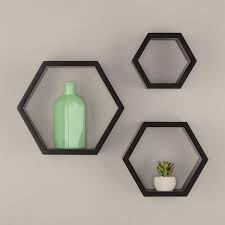 Whether in a cluster or just one, these wall shelves or display units can add both decoration. Set Of 3 Black Honeycomb Hexagon Geometric Decorative Wooden Wall Mounted Floating Shelves Rack Buy Wall Mount Shelf Wooden Wall Shelf Floating Shelves Wooden Product On Alibaba Com