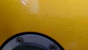 That's correct, the paint has to cure and harden before wax is applied. Petrol Gas Tank Blisters Triumph Rat Motorcycle Forums