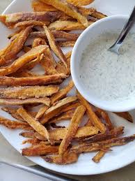 Sweet potato fries with chipotle lime dip are a really popular at one of my favorite local restaurants. Crispy Sweet Potato Fries With Dairy Free Ranch Thriving Gluten Free