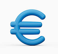 Monnaie euro 3d icône contour bleu finance icône business symbole 3d  illustration | Photo Premium