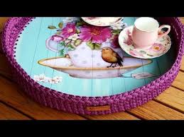 Ahsap Plakadan Tepsi Yapimi Diy Youtube Crochet Home Decor Home Decor Baskets Crochet Home