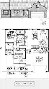 Изображение rambler house floor plans. Simple House Floor Plans 3 Bedroom 1 Story With Basement Home Design 1661 Sf Basement House Plans Floor Plans Ranch New House Plans