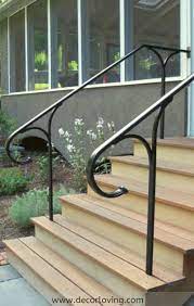 Metal Stair Handrail Ideas For Outdoor Stairs Design Outdoor Stair Railing Wrought Iron Stair Railing Exterior Handrail