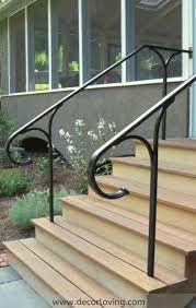Homeadvisor's iron railing cost guide provides average prices per foot for materials and installation of wrought iron railings, spindles and balusters. Metal Stair Handrail Ideas For Outdoor Stairs Design Outdoor Stair Railing Exterior Handrail Railings Outdoor