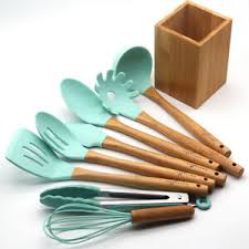 Is bamboo good for cooking utensils. Kitchen Utensil Set Silicone Cooking Utensils Bamboo Kitchen Utensil Set 860091002556 Ebay