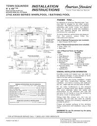 Jacuzzi bathtubs user manuals download | manualslib hot tub high limit switch troubleshooting. American Standard Town Square 2742 Xxxw Series Hot Tub Whirlpool Bathing Pool User S Manual Manualzz