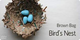 If your pieces are not sticking out, snip small holes in a few places in the bag. Make A Bird S Nest For Spring Alpha Mom