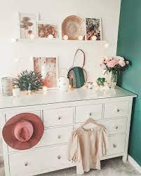 Boho Bedroom Decor Idea Featuring Dark Teal Green Feature Wall And Ikea Hack Hemnes Furniture More Bohem Boho Bedroom Decor Bedroom Decor Feature Wall Bedroom